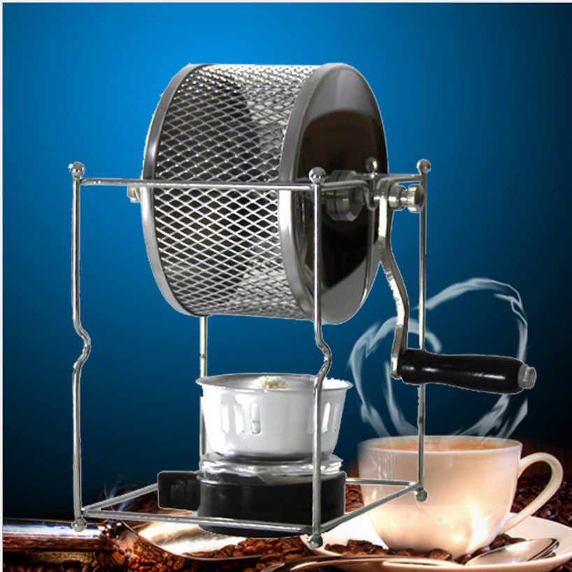 新款手動家用手搖烘豆機咖啡生豆烘焙機DIY小型不鏽鋼滾輪烘烤機