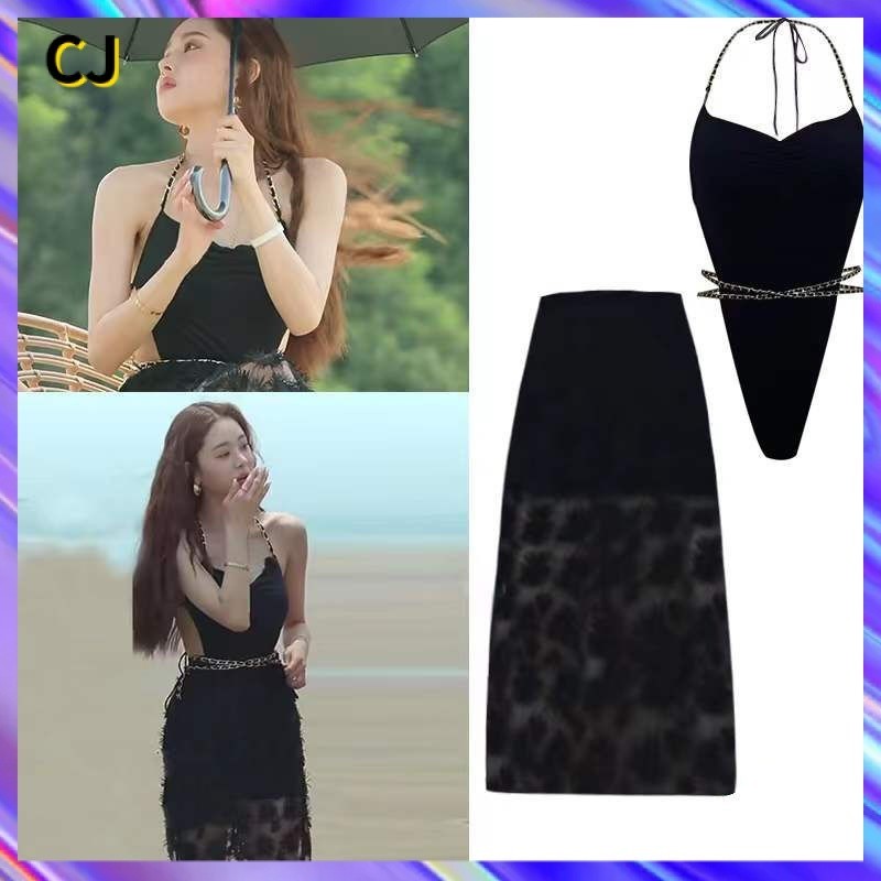 『DL』宋智雅fashion nova黑色同款 沙灘性感泳衣洋裝