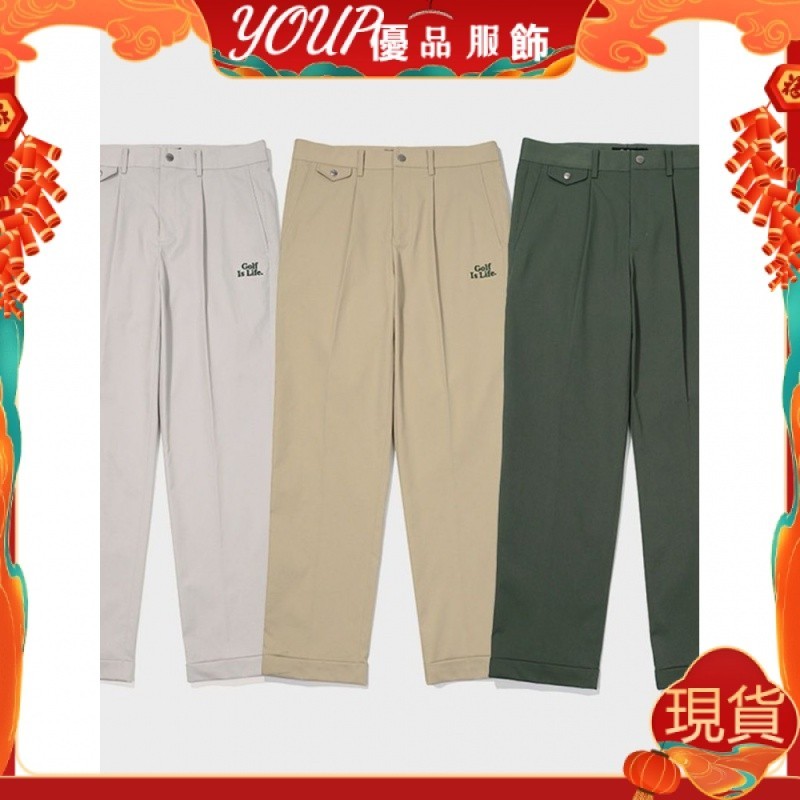 【現貨】高爾夫球服 高爾夫服裝男23夏季薄款GOLF標誌運動純色舒適長褲