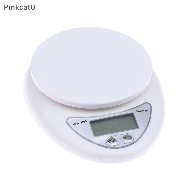 Pinkcat0 便攜式數字秤 1g/5kg 電子秤食物平衡測量重量廚房秤克小秤 TW 稱重