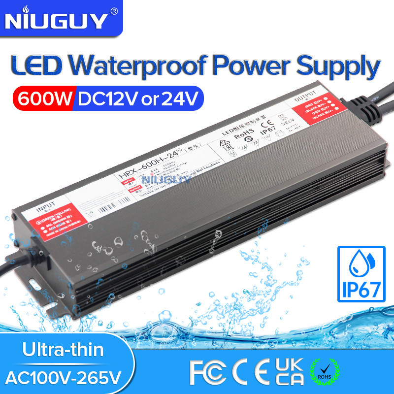 Ip67 0戶外防水 LED 電源 LED 變壓器 600W AC180V-265V 轉 DC12V/DC24V 適用於