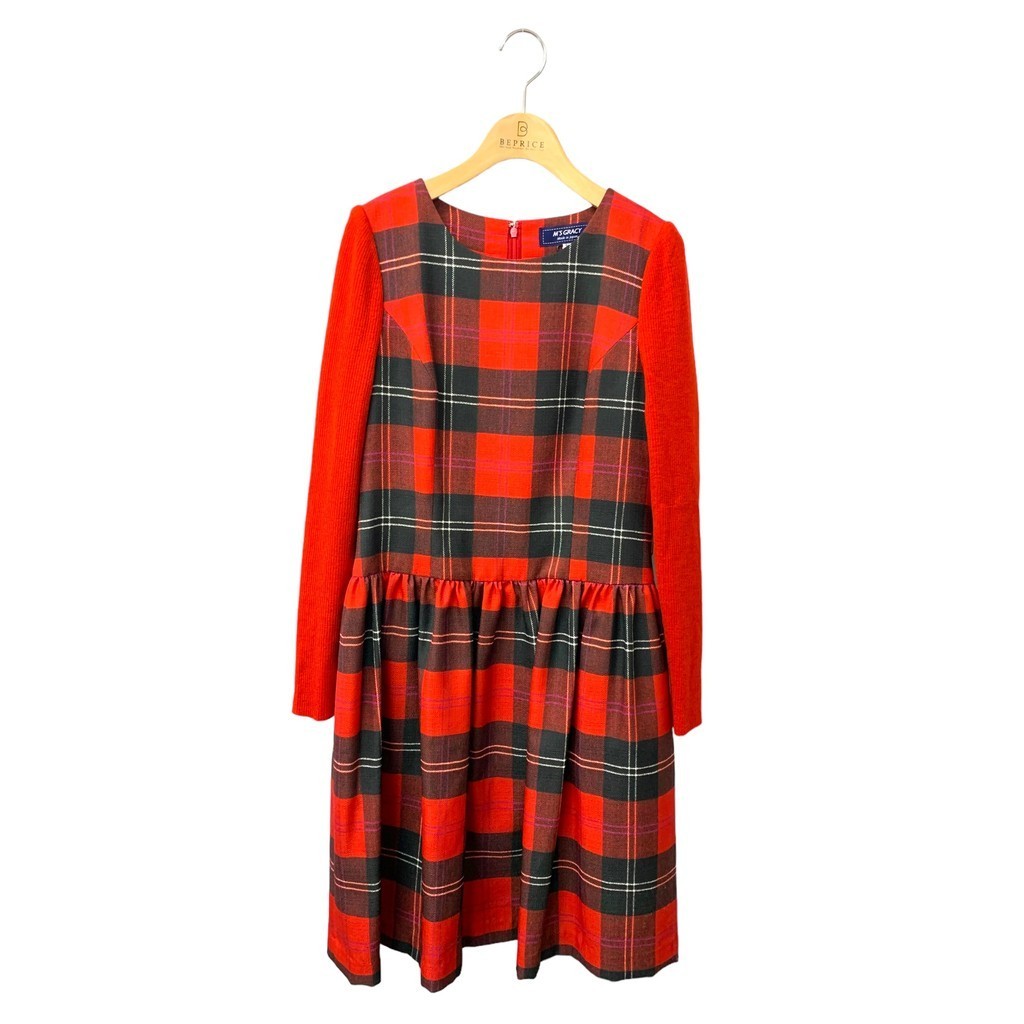 M’S GRACY GREI.洋裝 連身裙紅色 格紋 日本直送 二手