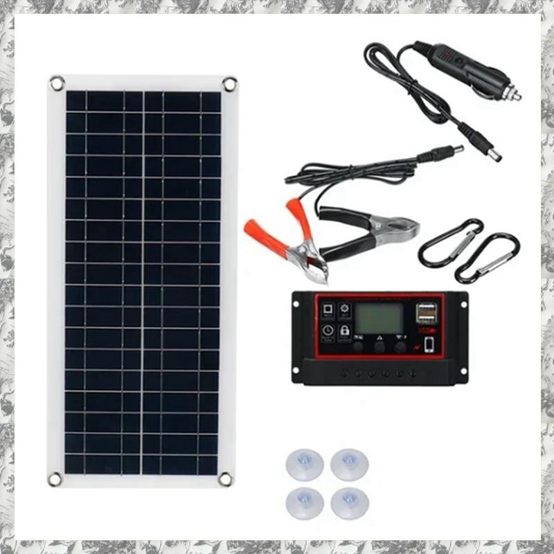 [n0h4dmblkibj.] 太陽能電池板 12V 太陽能電池 50A 控制器太陽能板套件,適用於手機汽車家庭露營戶外