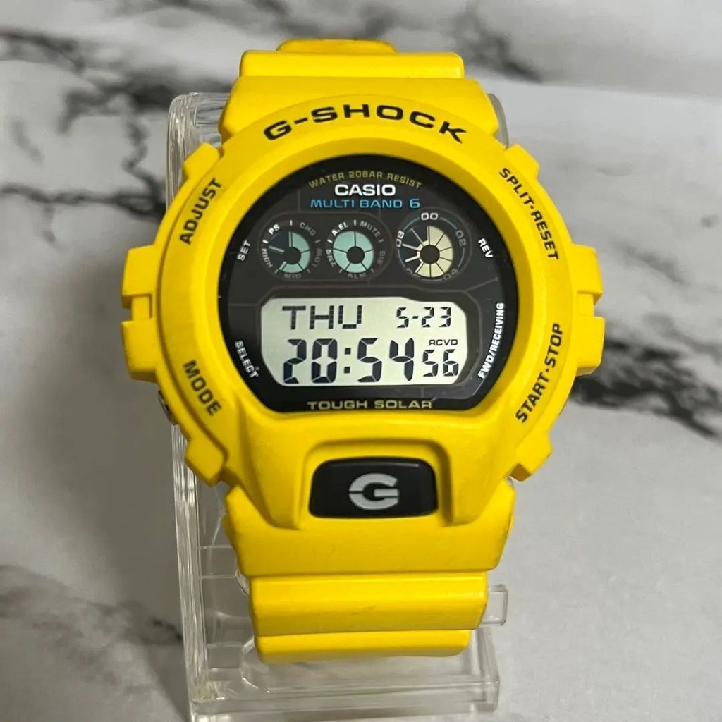 CASIO G-shock 手錶 G-SHOCK PRO MULTI BAND 黃色 電波 太陽能 日本直送 二手
