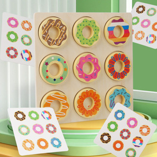 CE/CPC 木製兒童甜甜圈配對顏色對應早教拼圖益智玩具遊戲批發