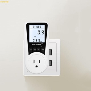 Weroyal 用電量監測器數字功率計交流功率計 110V-230V 電能表插座功率監測器歐盟美國英國