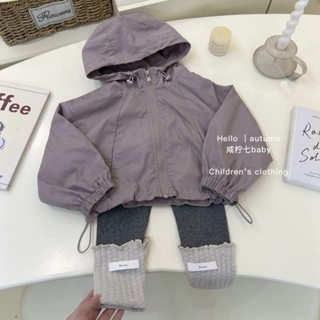 2503新品 發佈 女童衝鋒衣外套秋裝2024新款洋氣兒童春秋款小女孩運動連帽上衣潮