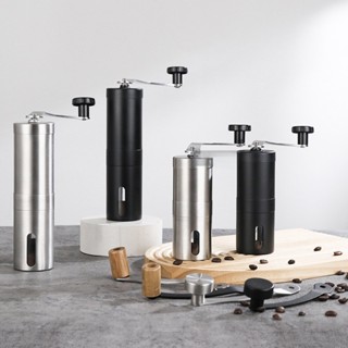 咖啡豆研磨機不銹鋼手搖研磨器黑色手搖磨豆機便攜式手動磨咖啡機