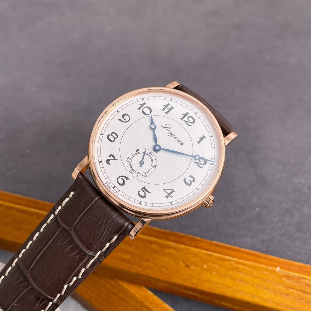 Longines 經典復刻18K玫瑰金自動機械手錶男表L4.785.8.73.2