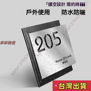 🔥臺灣發貨+統編🔥壓剋力門牌號碼 金屬門牌 鋁門牌 信箱弔牌 可客製化 門牌傢用門牌 客製門牌 壓剋力門牌 不銹鋼
