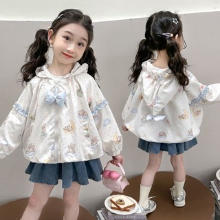 阿蓮家 新品發佈 直髮 女童春裝外套2025新款兒童夾克衫洋氣休閒上衣春秋季連帽風衣