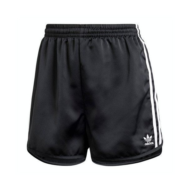 Adidas Sprint Shorts IU2528 女 短褲 運動 休閒 復古 三葉草 寬鬆 缎布 黑白