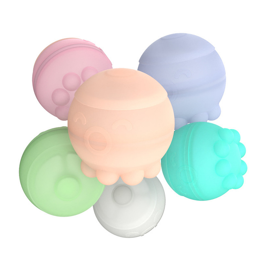 防濺水氣球有趣的泳池時間配件章魚形狀可重複使用的兒童戶外遊戲水氣球環保泳池玩具夏季多種顏色