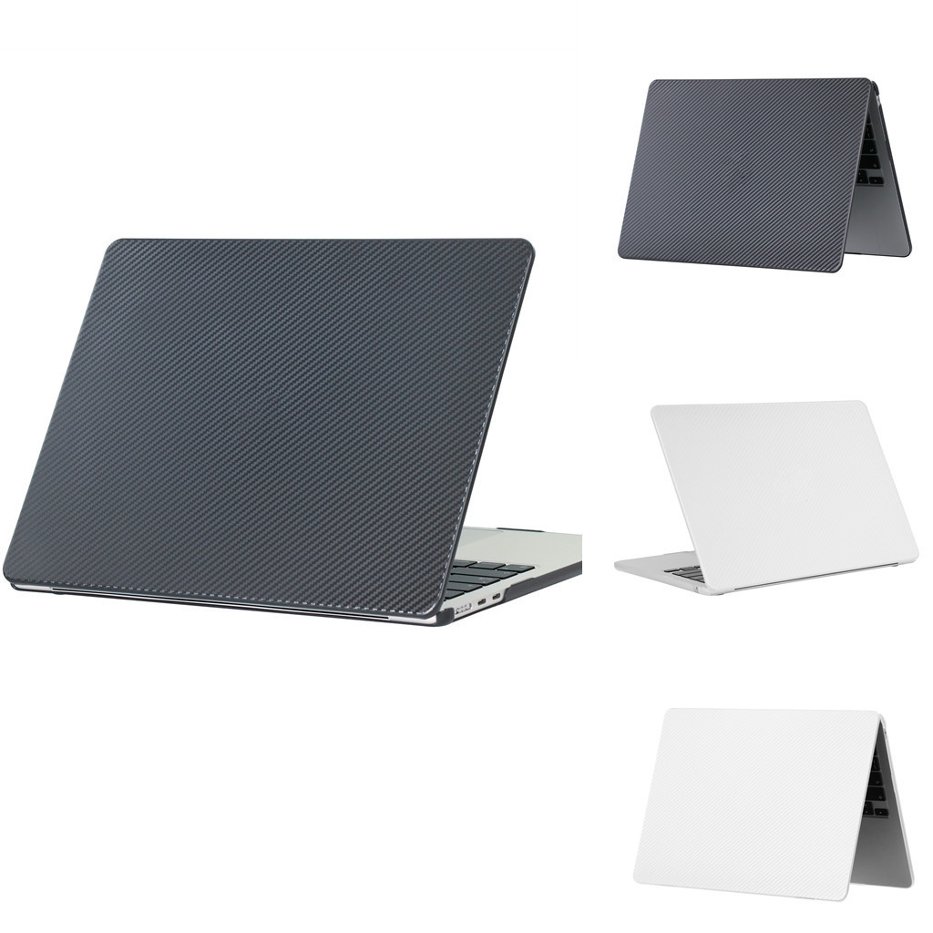 適用於 MacBook Air13.3 碳纖維圖案超薄輕巧硬殼外殼散熱防震後蓋兼容 MacBook Air Pro