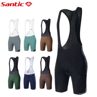 Powerband Santic 男士騎行背帶褲短褲防震 4D 加墊透氣公路自行車山地自行車短褲