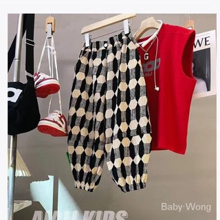 【現貨】Baby·Wong兒童夏裝套裝夏季新款男童無袖燈籠褲兩件套寶寶帥氣街舞衣服