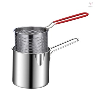 家用小型油炸鍋 1L/0.35GAL 不銹鋼牛奶蒸鍋帶籃無毒廚房烹飪一兩