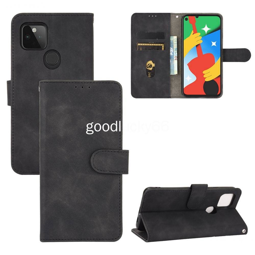 谷歌 Google Pixel 4A 5G  翻蓋皮套膚感保護套插卡全包手機殼