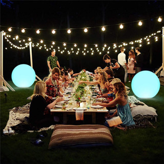 戶外裝飾球草坪庭院泳池充氣發光球充氣帶led閃光沙灘球
