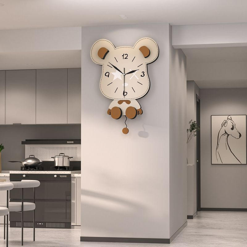 2024忌廉風新款鐘錶掛鐘客廳現代簡約家用時尚掛表時鐘掛牆創意鐘