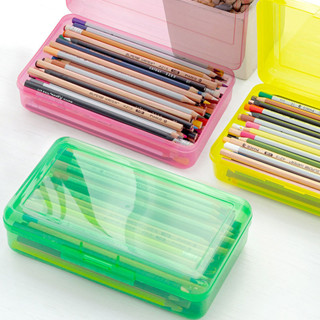 ‹素描筆盒›現貨 多功能桌面新款塑膠透明文具鉛 筆盒 美術 筆盒 用素描盒彩鉛 收納盒