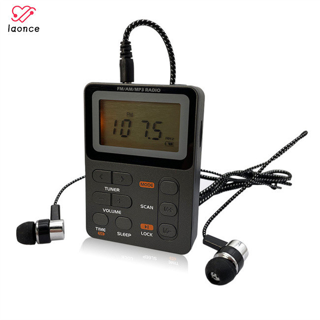 Sgd SH-01 多功能 AM FM 收音機帶耳機收音機可充電便攜式 MP3 播放器鬧鐘,適合步行回家