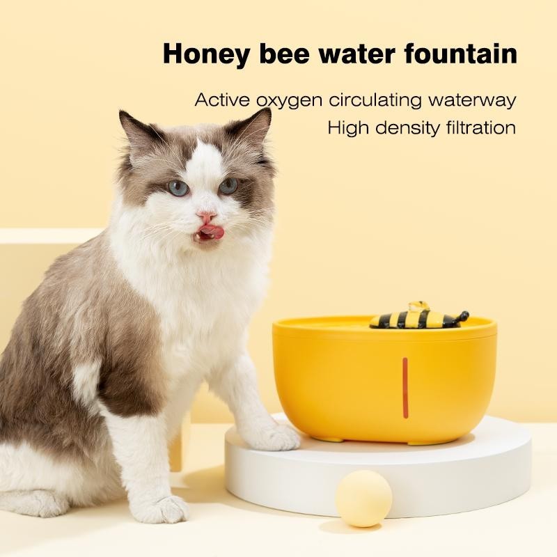 蜜蜂飲水機,自動貓卷式過濾器,靜音水蒸氣,智能寵物海灣飲水機5v/2l