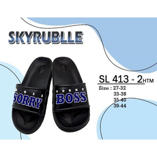 Hitam 男士拖鞋抱歉 Boss Skyrublle SL 413-2 黑色 39-44