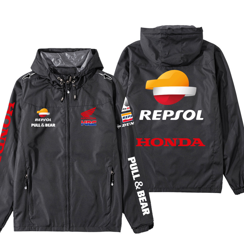 MOTOGP HONDA REPSOL機車隊訂製93號Marquez賽車服戶外騎行連帽防風衣