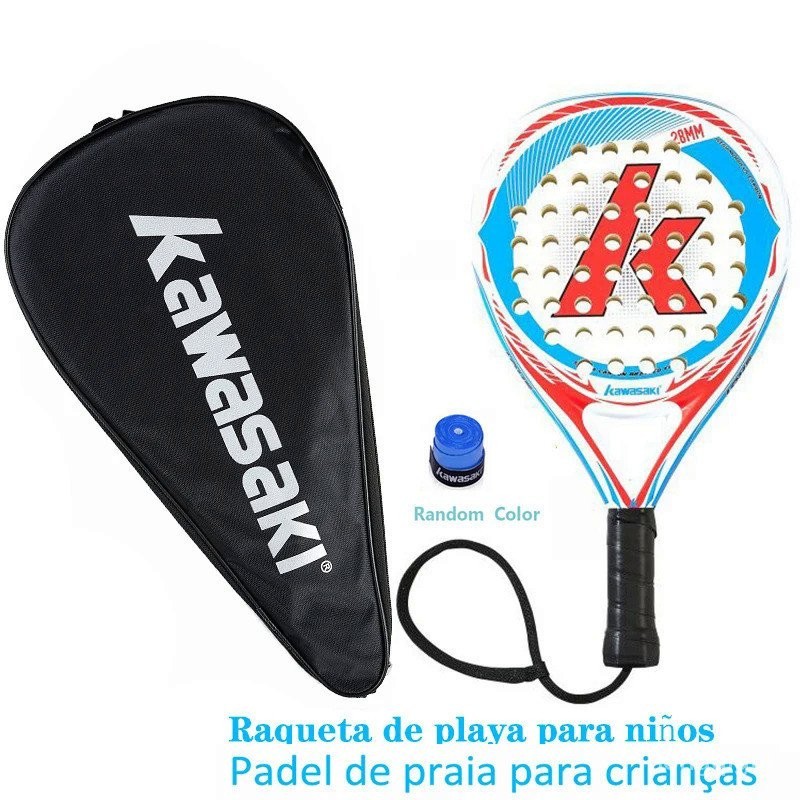 KAWASAKI 川崎兒童 Padel 網球碳纖維柔軟 EVA 面網球拍球拍帶 Padel 袋蓋帶免費禮物 X800