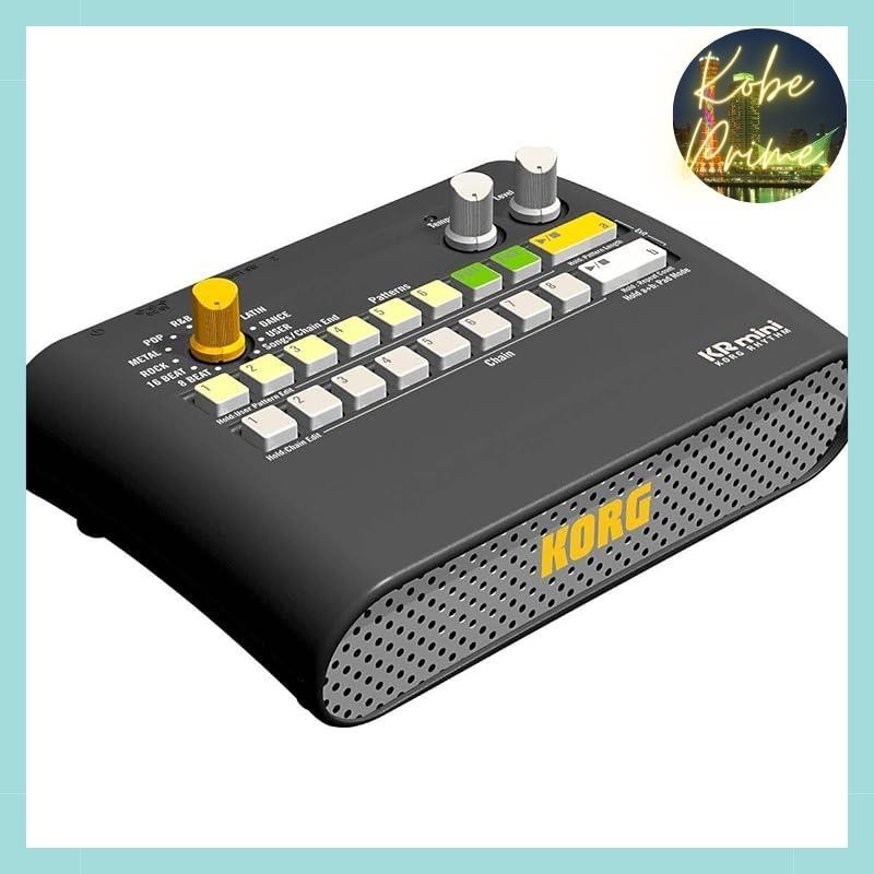 KORG节奏机KR mini内置节奏短语，非常适合个人练习，带有耳机/扬声器插孔，可使用电池驱动。