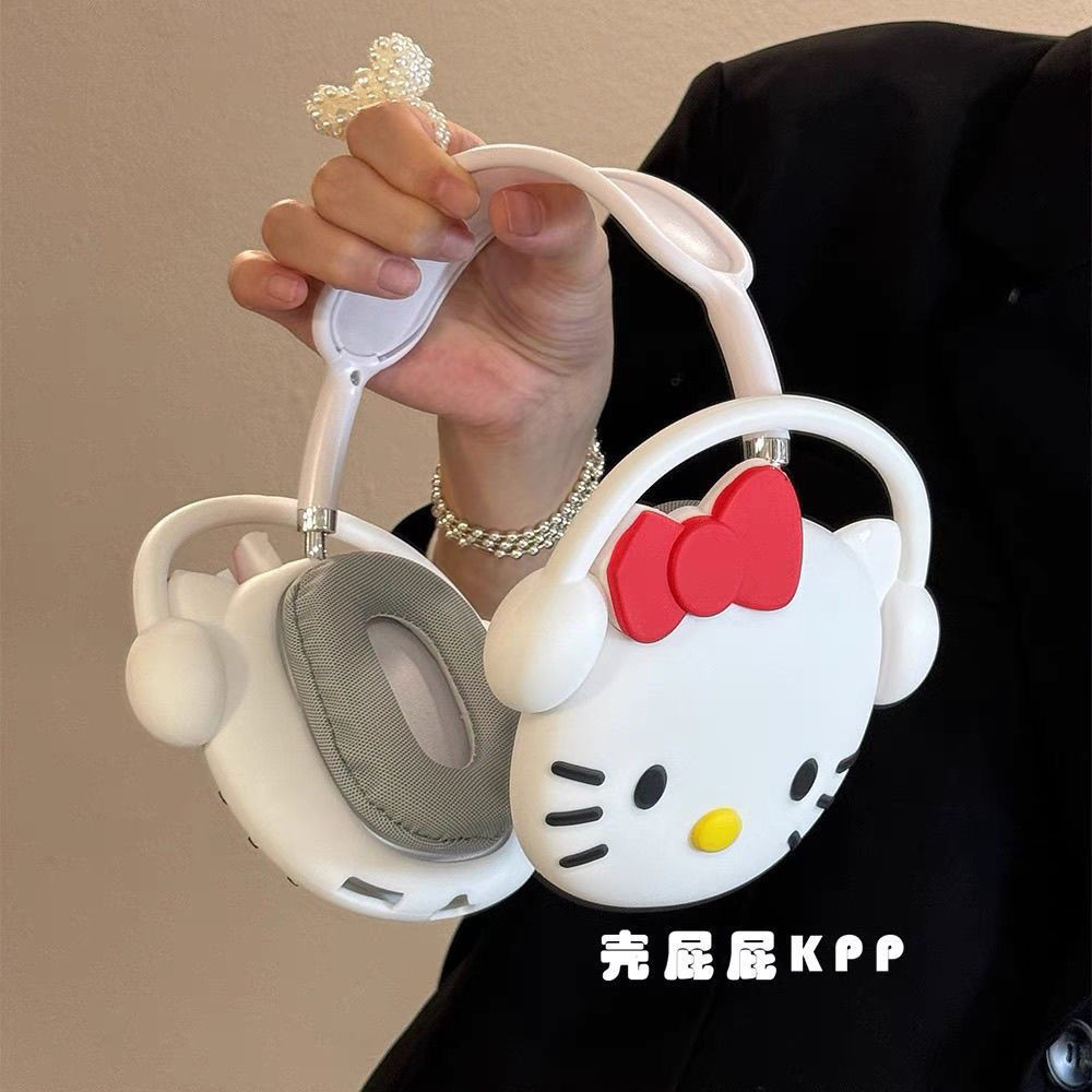 立體卡通造型可愛貓矽膠軟適用airpodsmax蘋果頭戴式耳機保護套女