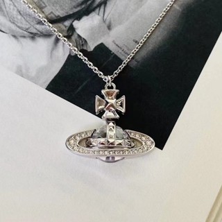 Vivienne WESTWOOD 三維鉚釘半面土星項鍊鑽石星球鎖骨短項鍊奢華派對飾品情人節 1017