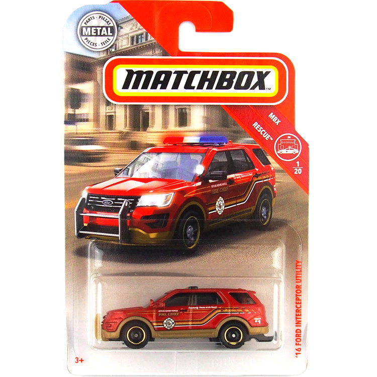 2019年042號火柴盒Matchbox城市英雄小車16福特攔截者消防局塗裝