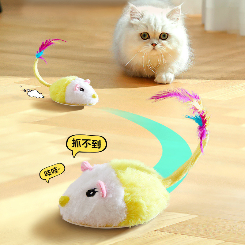 新款 貓咪 玩具 自嗨 解悶 仿真 毛絨 智慧 發聲 電動 小老鼠 逗貓玩具