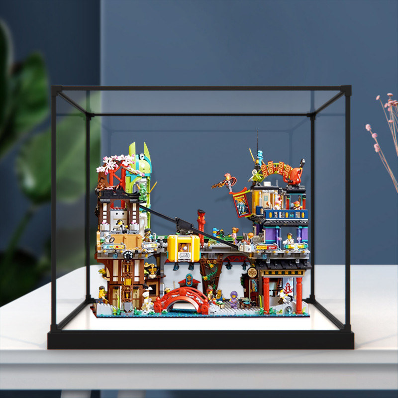 適用樂高71799幻影忍者城市市集模型亞克力展示盒玩具透明防塵罩