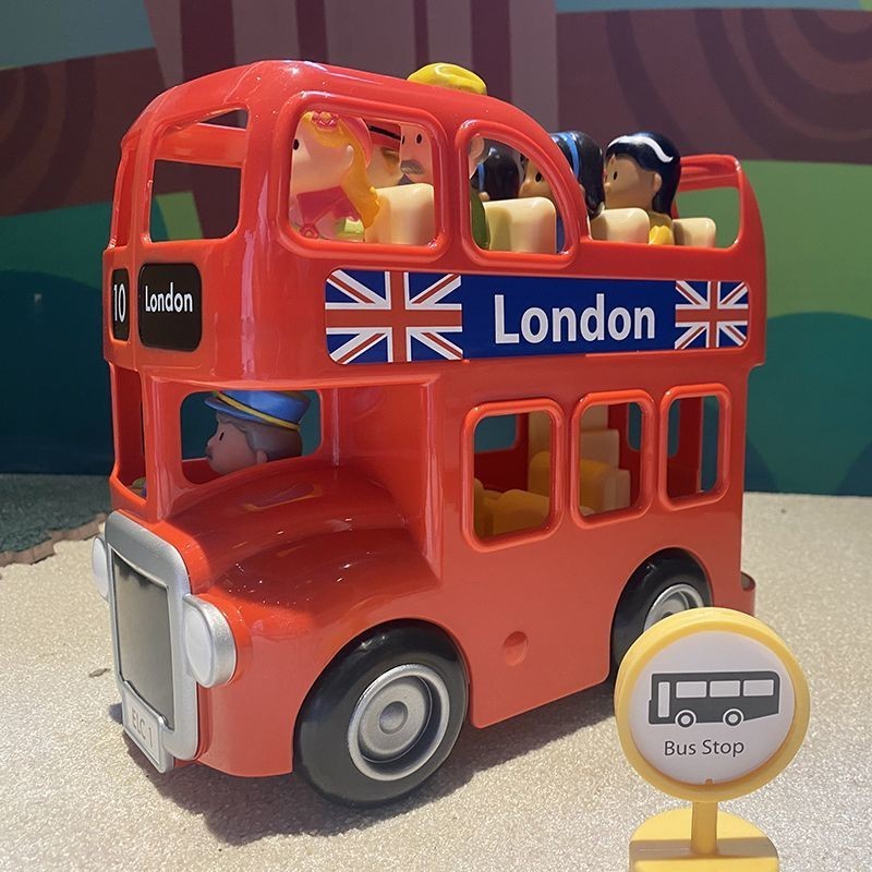 玩具車 兒童玩具車 模型車 男孩玩具 迷你兒童車 仿真汽車玩具 小汽車玩具仿真雙層倫敦巴士益智玩具車男孩女孩兒童觀光公車