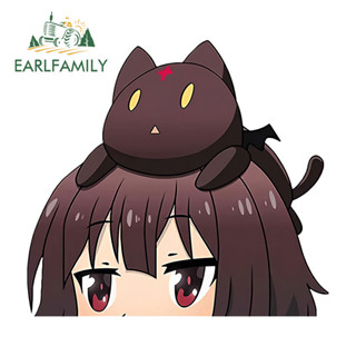 EARLFAMILY 13cm x 11.9cm Megumin 汽車貼紙幽默遮擋劃痕 ATV SUV 頭盔乙烯基貼花防