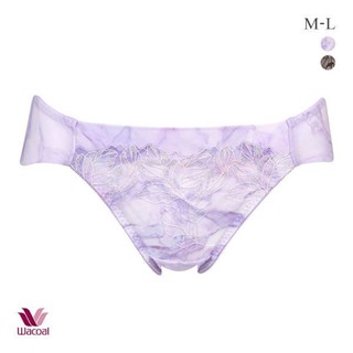 日本華歌爾Wacoal內褲女柔軟透氣彈力無痕性感印花蕾絲低腰三角褲(40PHD725ML)(日本直郵)1