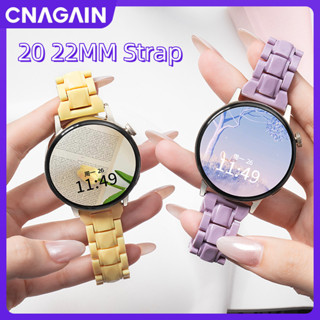 SAMSUNG Cnagain 20mm 22mm 樹脂替換腕帶,硬塑膠智慧手錶錶帶亞克力糖果色手鍊防水適用於三星 Ga