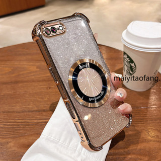 【新顏色】iPhone 7 Plus 手機殼 iPhone 8 Plus 閃亮粉色四角防摔手機殼美學磁性防震矽膠 TPU
