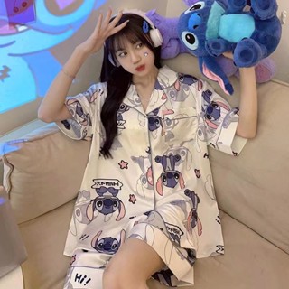 【現貨】ins風可愛睡衣女夏季新款史迪仔短袖學生宿舍居家服兩件套裝外穿 居家生活 上班族 禮物