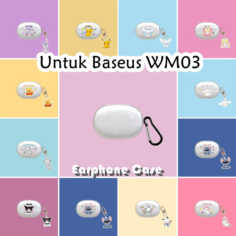 倍思 Ungu For Baseus WM03 Case 創意卡通透明紫兔軟矽膠手機殼耳機套保護套