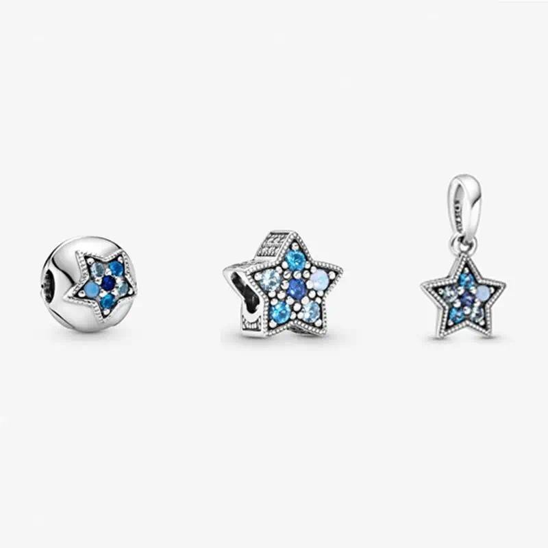 PANDORA 個性海洋之星 DIY 閃光珠鑲鑽五角星珠適用於原創潘多拉手鍊女士禮品批發