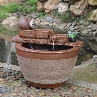 、魚缸過濾器循環系統庭院造景水池樹脂流水擺件仿竹子過濾器裝飾