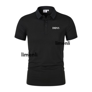 2022新款boss Men Polo衫棉質短袖襯衫夏季休閒時尚高爾夫Polo衫網球