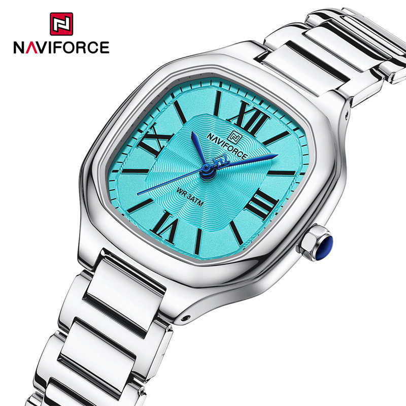 Naviforce 品牌女士休閒手錶不銹鋼手鍊時尚時鐘女士防水石英腕錶