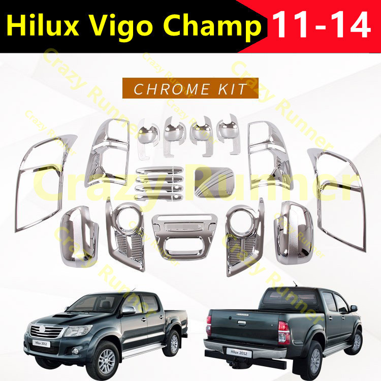 豐田 Toyota Hilux Vigo Champ 2011-2015 鍍鉻裝飾把手罩/後視鏡罩/大燈罩/油箱罩/前照