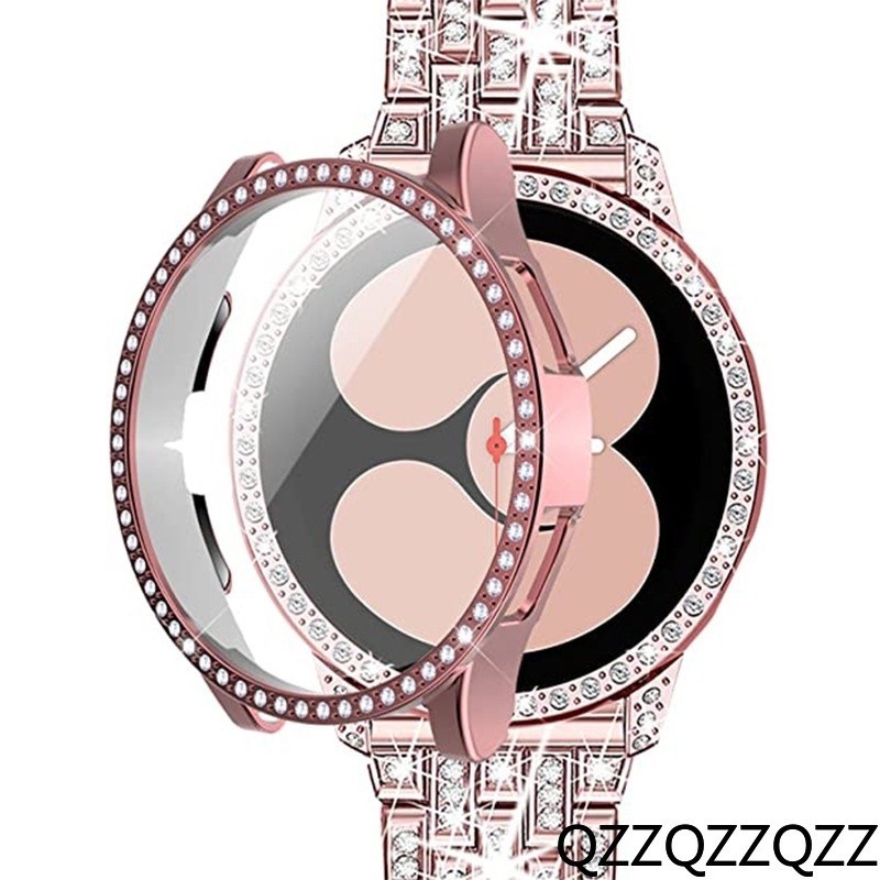 適用三星galaxy watch 5 /watch 5 pro 鑲鑽錶帶+單排鑲鑽一件式錶殼套裝 watch 4
