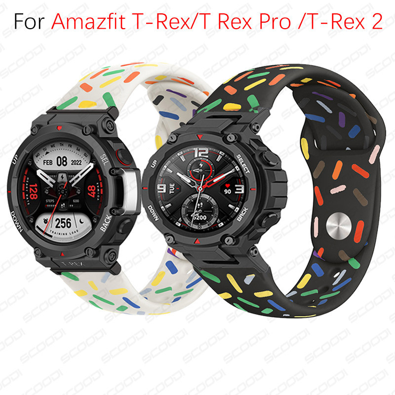 適用於Huami Amazfit T-Rex 2 / T-Rex / T-Rex /T-Rex Pro智能手錶錶帶軟矽膠